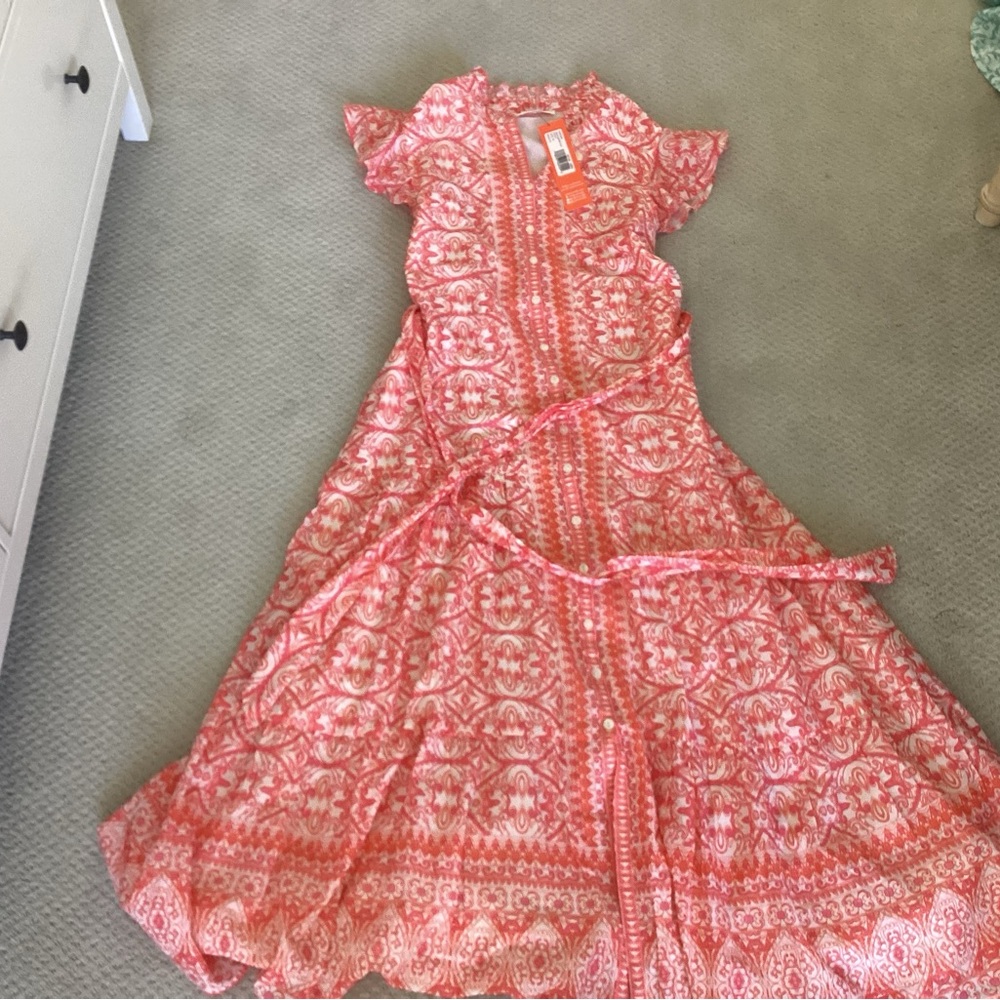 Jude Connally Coral and Pink Printed Tunic